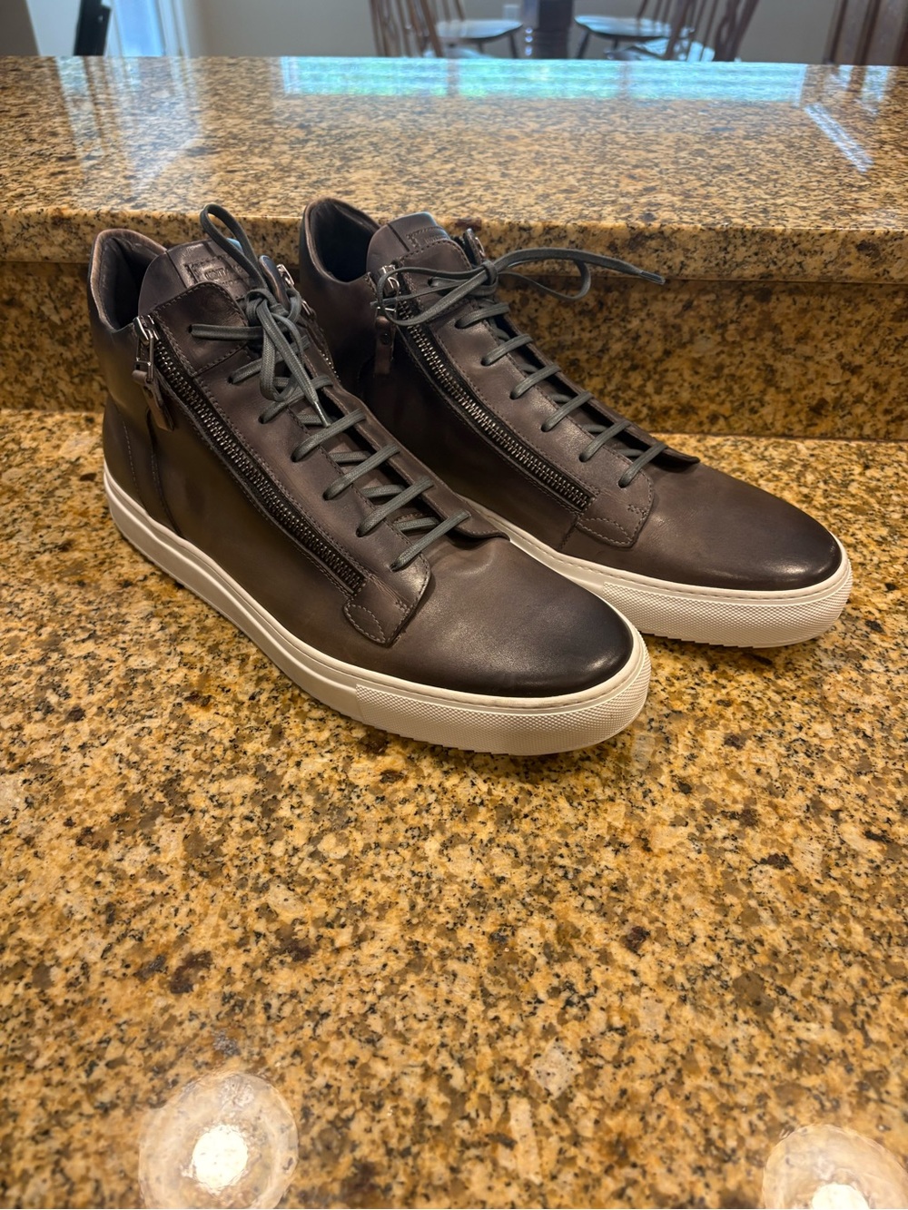 Untamed Street Soho Grey Leather Men’s Sneakers EU 47 US 14 Made in Italy EUC